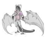  anthro c3rmen clothing hair hooves horn hybrid icecream_pop male simple_background solo tagme white_background wings 