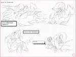  comic cum cum_in_pussy cum_inside domination female female_domination female_on_top harumi health_bar male male/female monochrome nintendo on_top penis pok&eacute;mon pussy sandslash size_difference snivy text text_box video_games 