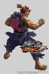  bared_teeth beads black_sclera clenched_hand copyright_name dark_skin dark_skinned_male fighting_stance full_body gouki heaven_(kanji) junny male_focus muscle official_art prayer_beads red_eyes red_hair rope sandals sleeveless solo street_fighter tekken tekken_7 topknot 