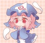  :o blue_kimono blush chibi commentary_request fukurahagi_uomaru hat hitodama japanese_clothes kimono long_sleeves mob_cap pink_eyes pink_hair saigyouji_yuyuko short_hair solo touhou triangular_headpiece upper_body wide_sleeves 