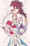  3boys alternate_costume armor bird_wings brother_and_sister brothers brown_hair cape cherry_blossoms family fire_emblem fire_emblem_if gloves grey_hair hair_between_eyes hairband hinoka_(fire_emblem_if) japanese_clothes long_hair male_my_unit_(fire_emblem_if) mamkute multiple_boys multiple_girls my_unit_(fire_emblem_if) orange_eyes petals pink_hair pointy_ears polearm ponytail red_eyes red_hair ryouma_(fire_emblem_if) sakura_(fire_emblem_if) short_hair siblings sisters staff takumi_(fire_emblem_if) weapon wings yoonmi 