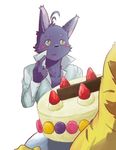  birthday blush cake cat confectionary cream cute feline food fruit male mammal morenatsu shin_(morenatsu) strawberry tiger torahiko_(morenatsu) 