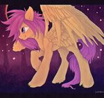  equine feathered_wings feathers female feral friendship_is_magic fur hair hooves horse loukaina mammal my_little_pony night orange_feathers orange_fur outside pegasus pony purple_hair scootaloo_(mlp) smile solo standing wings 