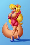  anthro big_breasts breasts callie_briggs cat chaossabre cleavage clothed clothing feline female huge_breasts mammal solo swat_kats 