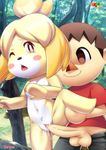  2016 animal_crossing areola balls bbmbbf big_balls big_penis blush breasts canine clitoris clothed clothing cum cum_in_pussy cum_inside dog erect_nipples exhibitionism female forest fur34 human isabelle_(animal_crossing) male male/female mammal navel nintendo nipples one_eye_closed palcomix palcomix_vip pants_down partially_clothed penetration penis public pussy scrunchie small_breasts smile tree vaginal vaginal_penetration video_games villager_(animal_crossing) 