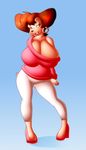  anthro big_breasts breasts canine chaossabre cleavage clothed clothing disney female goof_troop huge_breasts mammal mature_female peg_pete solo 