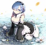  cleavage dress pantyhose re_zero_kara_hajimeru_isekai_seikatsu rem_(re_zero) smas wet 