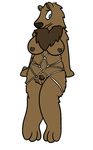  2016 aliasing anthro bdsm bear bondage bound breasts brown_fur digital_media_(artwork) female fur mammal nude pussy rope rope_bondage rope_harness simple_background solo trout_(artist) trout_(character) 