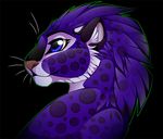  ambiguous_gender anthro black_background feline gard3r half-closed_eyes leopard mammal simple_background smile solo 