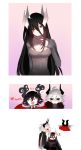  /\/\/\ 1girl 2boys 3koma :/ :d ? ^_^ ahoge arukiyuusei black_eyes black_hair blush breasts character_request cleavage cleavage_cutout closed_eyes closed_mouth comic demon_horns demon_wings eighth_note etihw eyes_closed flying_sweatdrops full-face_blush grey_sweater haiiro_teien hair_between_eyes heart highres horns kcalb large_breasts long_hair meme_attire multiple_boys musical_note nose_blush open-chest_sweater open_mouth profile ribbed_sweater sharp_teeth smile spoken_musical_note spoken_question_mark sweater teeth turtleneck turtleneck_sweater very_long_hair white_hair white_skin wings 