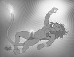  abstract_background anthro athletic balls barefoot canine digitigrade erection final_fantasy final_fantasy_vii fire forge_(artist) glowing glowing_eyes glowing_penis greyscale humanoid_penis looking_up lying male mammal mane mind_control monochrome nipples nude on_back pawpads pecs penis red_xiii retracted_foreskin solo square_enix uncut video_games 