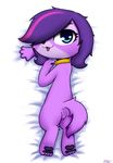  anus canine collar dakimakura_design dog female hair hindpaw littlest_pet_shop looking_at_viewer lying mammal pawpads paws pose pussy solo zoe_trent zoetrentacles 