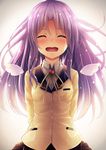  angel_beats! blazer closed_eyes hot_kakigoori jacket long_hair open_mouth purple_hair school_uniform solo tenshi_(angel_beats!) wings 