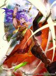  :d ahoge armpits bare_shoulders boots copyright_name elbow_gloves fire_emblem fire_emblem:_souen_no_kiseki fire_emblem_cipher gloves green_eyes hairband long_hair mayo_(becky2006) official_art open_mouth purple_hair sleeveless smile solo sword thigh_boots thighhighs wayu_(fire_emblem) weapon white_gloves white_hairband 
