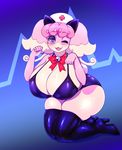  2016 audino bell big_breasts blue_eyes blush boots bow bra breasts cleavage clothed clothing female footwear hat hi_res high_heels huge_breasts kneeling legwear looking_at_viewer nintendo nurse open_mouth panties pastelletta pink_skin pok&eacute;mon pok&eacute;morph slightly_chubby smile solo thick_thighs thigh_high_boots underwear video_games voluptuous white_skin wide_hips 