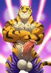  abs balls biceps big_balls big_muscles big_penis clothed clothing crossed_arms disney erection feline furryrevolution genital_piercing green_eyes lights mammal muscular pants_down partially_clothed pecs penis penis_piercing piercing simple_background smile smirk solo sparkles stripper_tiger_(zootopia) tiger topless vein veiny_penis zootopia 