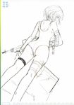  absurdres back battle_rifle fuyuno_haruaki gun highres m14 rifle sketch solo techno_fuyuno weapon 