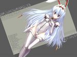  animal_ears ar_tonelico ar_tonelico_i bangs blue_eyes blush boots bow braid bunny_ears character_name copyright_name covered_navel dutch_angle flat_chest gloves grey_background groin hair_between_eyes hair_bow hair_ornament hand_on_own_chest highleg highleg_leotard highres hymmnos kagutsuchi_(l'archange) kemonomimi_mode lace leotard long_hair looking_at_viewer maid_headdress parted_lips see-through shurelia solo thigh_gap thighhighs turtleneck twin_braids very_long_hair wallpaper white_gloves white_hair white_legwear 