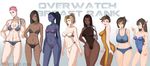  :d abs absurdres arms_behind_back ass bad_id bad_pixiv_id blonde_hair blue_eyes blue_hair blue_skin bodysuit breasts brown_eyes brown_hair cameltoe cleavage copyright_name curvy d.va_(overwatch) dark_skin freckles glasses green_eyes hair_bun hair_ornament hair_pulled_back hair_stick hand_on_hip headphones highres large_breasts leotard long_hair looking_at_viewer mechanical_arm medium_breasts mei_(overwatch) mercy_(overwatch) multiple_girls muscle muscular_female navel open_mouth overwatch pandea_work pharah_(overwatch) pink_hair plump ponytail short_hair sidelocks smile symmetra_(overwatch) tattoo tracer_(overwatch) underwear underwear_only v whisker_markings widowmaker_(overwatch) yellow_eyes zarya_(overwatch) 