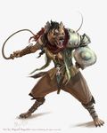  bard chainmail ear_piercing female gnoll gristlefang hyena mammal miguel_regodon official_art pathfinder piercing pirate shield shoulder_pads whip 