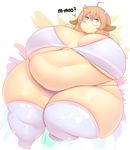  2016 animal_humanoid belly big_belly big_breasts bikini bovine bra breasts clothed clothing cow_humanoid english_text eyewear female glasses hair horn huge_breasts humanoid hyper hyper_belly jaykuma legwear looking_at_viewer mammal navel obese open_mouth overweight panties simple_background solo stockings swimsuit text thick_thighs underwear voluptuous 