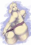  belly breasts butt caprine clothing fantasy fat_furs fat_rolls female fingers fluffy fur game_(disambiguation) goat hair horn invalid_color invalid_tag lingerie mammal mature_female mother nipples overweight panties parent slightly_chubby ssbbw stretching thong toriel undertale underwear video_games wide_hips 