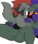  2016 anal anthro balls butt canine claws fluffy fox fur grey_fur hair invalid_tag john_(johnithanial) johnithanial knot male male/male mammal nintendo pok&eacute;mon sex solomon_(johnithanial) video_games zoroark 