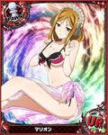  artist_request bracelet breasts brown_eyes brown_hair card_(medium) character_name chess_piece covered_nipples hairband high_school_dxd jewelry large_breasts lolita_hairband long_hair marion_(high_school_dxd) official_art pawn solo sparkle swimsuit trading_card 