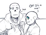  ... animated_skeleton blue_eyes bone clothing dialogue eli-sin-g_(artist) english_text flower fontcest male papyrus_(undertale) plant rose sans_(undertale) simple_background skeleton sofa sweat text undead underswap undertale video_games 