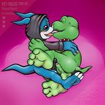  2016 anus balls bluevmon collar digimon dildo dragon feet frottage ket_ralus ket_ralus_(character) kissing male male/male penetration penis precum reptile scalie sex sex_toy shell-less submissive tortavi turtle veemon 