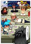  5boys @_@ black_hair blonde_hair blue_hair blush brown_hair comic cup drunk honchu japanese_clothes kashuu_kiyomitsu laughing little_girl_saniwa_(touken_ranbu) midare_toushirou multiple_boys namazuo_toushirou nihongou_(touken_ranbu) otoko_no_ko ponytail porch pumpkin_pants purple_hair saniko_(honchu) saniwa_(touken_ranbu) sayo_samonji scarf shorts sitting sliding_doors sword tabi tatami touken_ranbu translation_request undressing weapon yunomi 