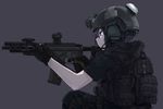  armor black black_eyes black_hair gloves gun ivan_624 original weapon 