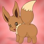  ambiguous_gender animated apefromspace3 brown_eyes brown_fur butt cute eevee feral fur looking_back nintendo open_mouth pok&eacute;mon presenting presenting_hindquarters rear_view smile tongue video_games 