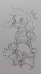  asriel_dreemurr balls blush caprine clothing_malfuction cub embarrassed goat male mammal monster oloxbangxolo open_mouth penis solo standing surprise traditional_media_(artwork) uncut undertale video_games young 