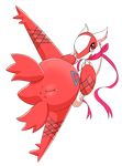  2016 anus blush claws dragon female feral latias legendary_pok&eacute;mon nintendo open_mouth paws pok&eacute;mon pussy red_eyes ribbons simple_background smile solo unknown_artist video_games wings 