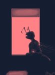 2016 4_arms abdomen antennae anthro arthropod chirasul dark digital_media_(artwork) fly hair hi_res insect insect_wings inside laphria looking_away male multi_arm multi_limb pink_background signature silhouette simple_background sitting solo tav window wings 
