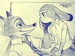  2016 anthro canine disney dsks1214 duo female fox fur judy_hopps lagomorph male mammal nick_wilde rabbit zootopia 