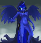  anthro anthrofied blue_hair breasts cutie_mark equine feathered_wings feathers female friendship_is_magic hair horn mammal my_little_pony navel nipples princess_luna_(mlp) pussy rocketbuck solo wings 