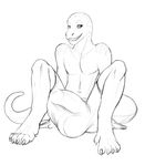  2016 5_fingers 5_toes alternate_version_available anthro balls big_balls big_bulge big_penis black_and_white boxer-briefs bulge claws clothing collared_lizard digital_media_(artwork) feet flaccid grin humanoid_penis lizard male monochrome monroe_(monroethelizard) penis presenting pulsar reptile scalie simple_background sitting sketch solo spread_legs spreading thick_penis toes underwear 