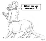  backsack balls bottomless butt clothed clothing eating english_text fluffy line_art male mammal nachos nisharu rat rodent rustel simple_background solo taur text white_background 