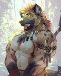  abs canine hyena male mammal muscular null-ghost slime teeth tongue tongue_out tribal 