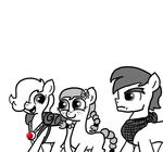 backpack bandanna cub earth_pony emerald_jewel(colt_quest) equine fan_character female ficficponyfic giles_pecan(colt_quest) horse jewelry male mammal my_little_pony necklace pony praline(colt_quest) young 