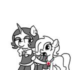  bow clothing cub cutie_mark duo ear_piercing earth_pony emerald_jewel(colt_quest) equine fan_character female ficficponyfic horn horse jewelry joyride(colt_quest) male mammal my_little_pony necklace piercing pony unicorn young 