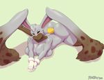  2016 absurd_res anthro big_breasts big_butt blush breasts butt clothing diggersby eyes_closed female gloves hi_res long_ears lying nintendo on_front plankboy pok&eacute;mon simple_background solo video_games 