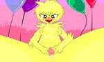  2016 animatronic anthro anus avian balloon bird blush breasts chica_(fnaf) clitoris cum cum_in_pussy cum_inside digital_media_(artwork) e-01_(artist) feathers female five_nights_at_freddy&#039;s five_nights_at_freddy&#039;s_2 hair looking_at_viewer machine mammal nipples nude open_mouth penis pink_eyes pussy robot simple_background solo tagme text tongue video_games 