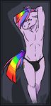  anthro bulge clothing equine frickle_fame hair horse kapu-official male mammal multicolored_hair rainbow_hair solo underwear 
