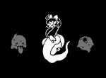  &lt;3 black_and_white blush bow eyelashes female ghost group hair male marina_(noill) monochrome o-den open_mouth spirit suggestive sweat tongue tongue_out undertale video_games x_x 