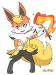  anthro blaketheflareon blaketheflareon(char) blue_eyes braixen canine eeveelution fire flareon fox fur hybrid looking_at_viewer mammal nintendo pok&eacute;mon semi-anthro simple_background video_games 