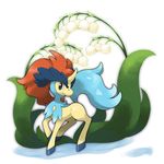  bad_pixiv_id ditb flower gen_5_pokemon horn horse keldeo leaf lily_of_the_valley no_humans pokemon pokemon_(creature) simple_background solo tail unicorn white_background 