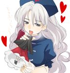  black_hair character_doll doll hat heart houraisan_kaguya licking long_hair machiko_(beard) minigirl multiple_girls saliva sexually_suggestive silver_hair tongue touhou translation_request yagokoro_eirin yuri 